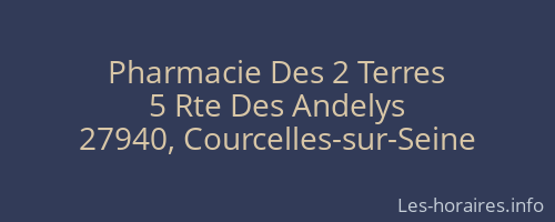 Pharmacie Des 2 Terres