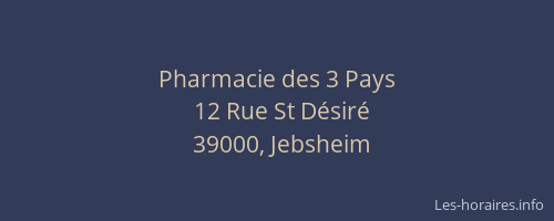 Pharmacie des 3 Pays