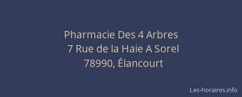 Pharmacie Des 4 Arbres