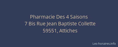 Pharmacie Des 4 Saisons
