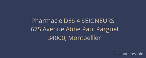 Pharmacie DES 4 SEIGNEURS