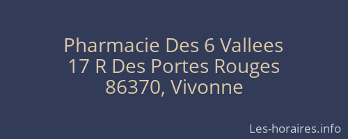 Pharmacie Des 6 Vallees