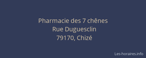 Pharmacie des 7 ch&ecirc;nes