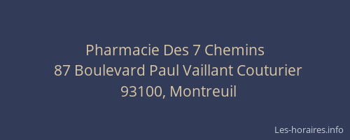 Pharmacie Des 7 Chemins