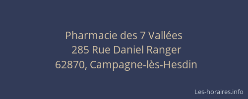Pharmacie des 7 Vall&eacute;es
