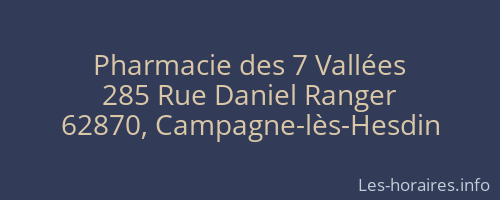 Pharmacie des 7 Vallées