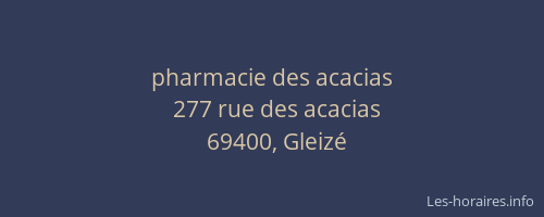 pharmacie des acacias