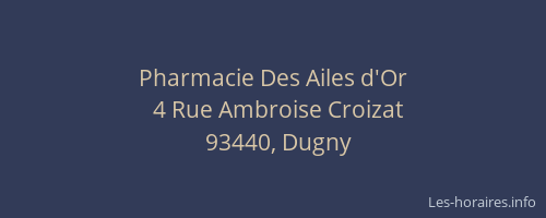 Pharmacie Des Ailes d'Or