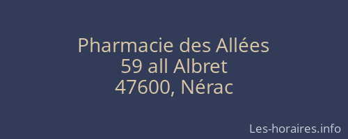 Pharmacie des Allées