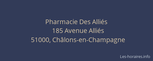Pharmacie Des Alliés
