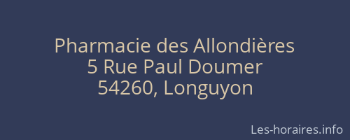 Pharmacie des Allondières