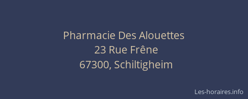 Pharmacie Des Alouettes