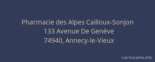 Pharmacie des Alpes Cailloux-Sonjon