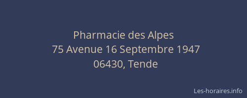 Pharmacie des Alpes