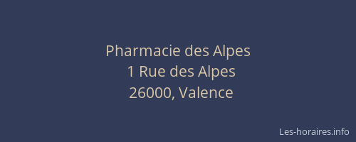 Pharmacie des Alpes