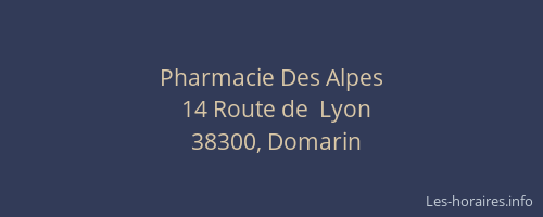 Pharmacie Des Alpes