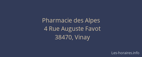 Pharmacie des Alpes