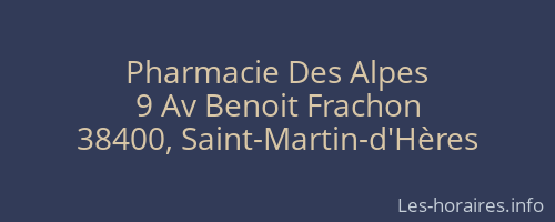 Pharmacie Des Alpes