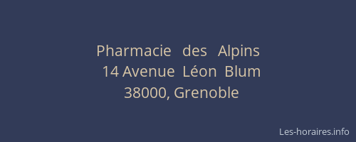 Pharmacie   des   Alpins