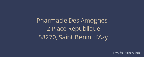 Pharmacie Des Amognes