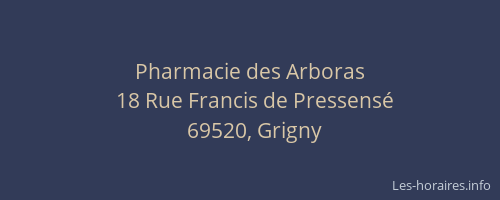 Pharmacie des Arboras