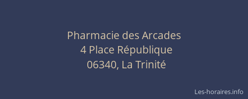 Pharmacie des Arcades