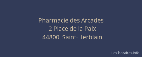 Pharmacie des Arcades