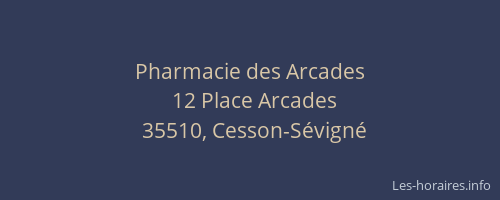 Pharmacie des Arcades