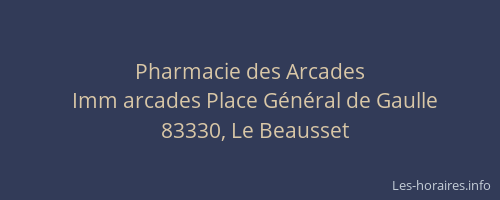 Pharmacie des Arcades