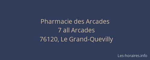 Pharmacie des Arcades