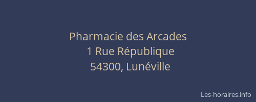 Pharmacie des Arcades