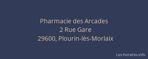 Pharmacie des Arcades