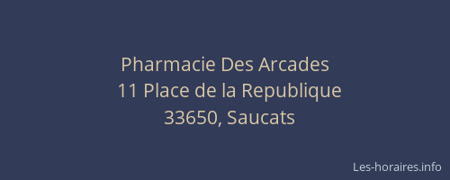 Pharmacie Des Arcades