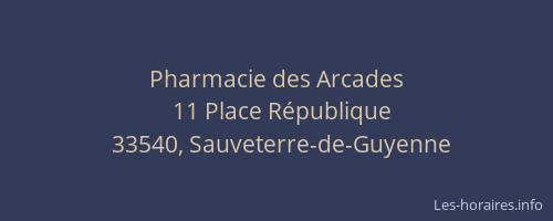 Pharmacie des Arcades