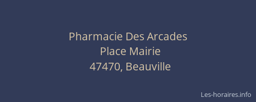 Pharmacie Des Arcades