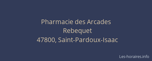 Pharmacie des Arcades