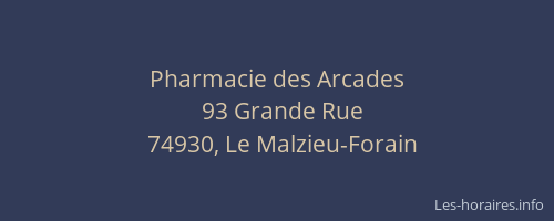 Pharmacie des Arcades