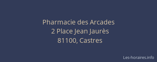 Pharmacie des Arcades
