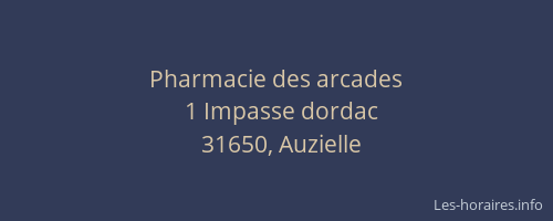 Pharmacie des arcades