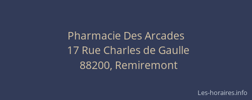 Pharmacie Des Arcades