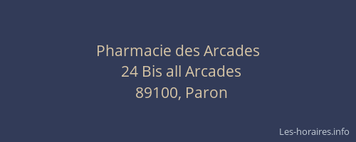 Pharmacie des Arcades