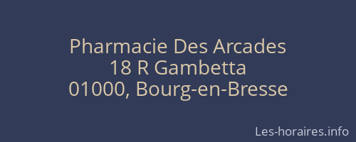 Pharmacie Des Arcades