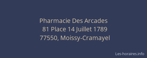 Pharmacie Des Arcades