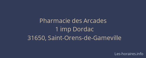Pharmacie des Arcades