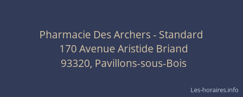 Pharmacie Des Archers - Standard