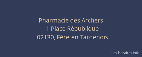 Pharmacie des Archers