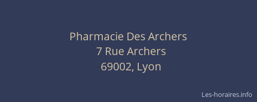 Pharmacie Des Archers