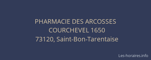 PHARMACIE DES ARCOSSES