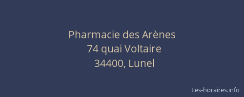 Pharmacie des Arènes