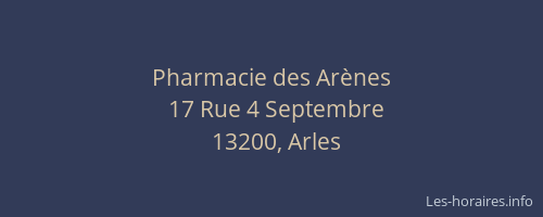 Pharmacie des Arènes